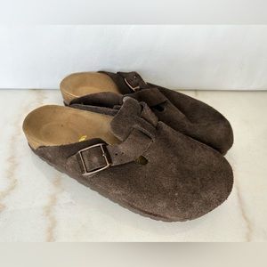 Birkenstock Suede Boston Clogs